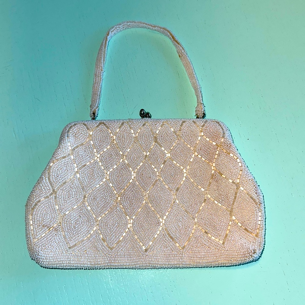 Vintage Birks made in Japan hand beaded glamours evening purse 👛